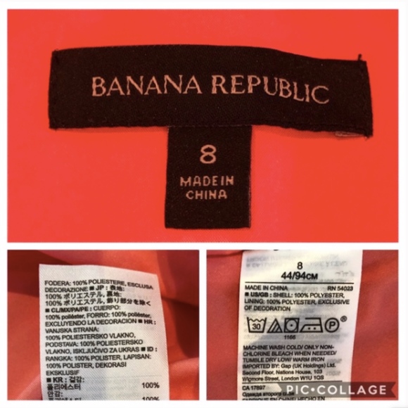 Banana Republic Coral V-Neck Ladder Stitch Dress - Picture 8 of 8